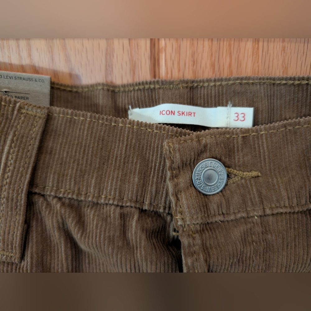 Levi's ICON Tan Corduroy Mini Skirt - Picture 3 of 9